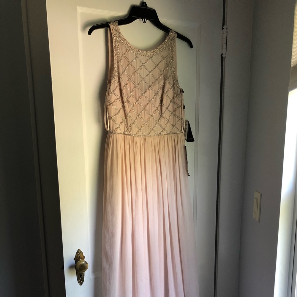 Adrianna Papell sequin blush dress